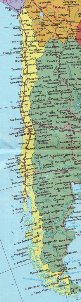 Карта Чили